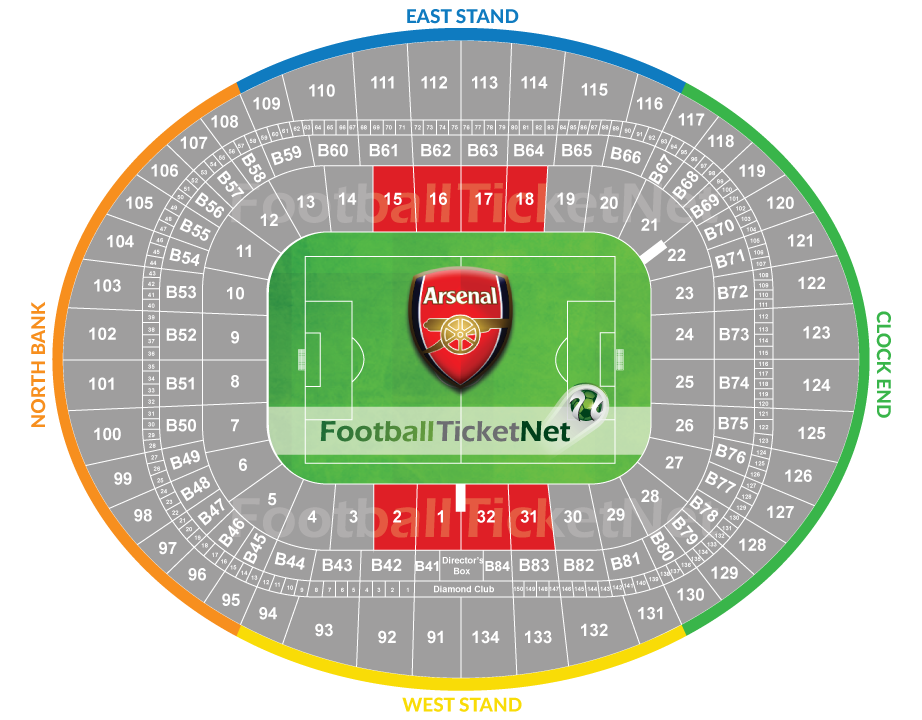 Emirates Stadium Seating Plan