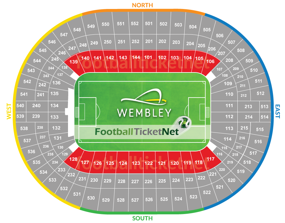 Wembley Stadium Seat Map